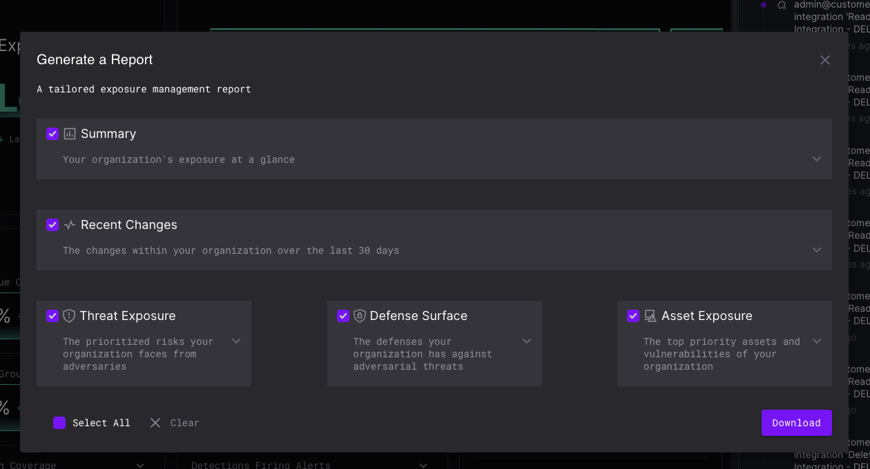 Report Generation Dialog